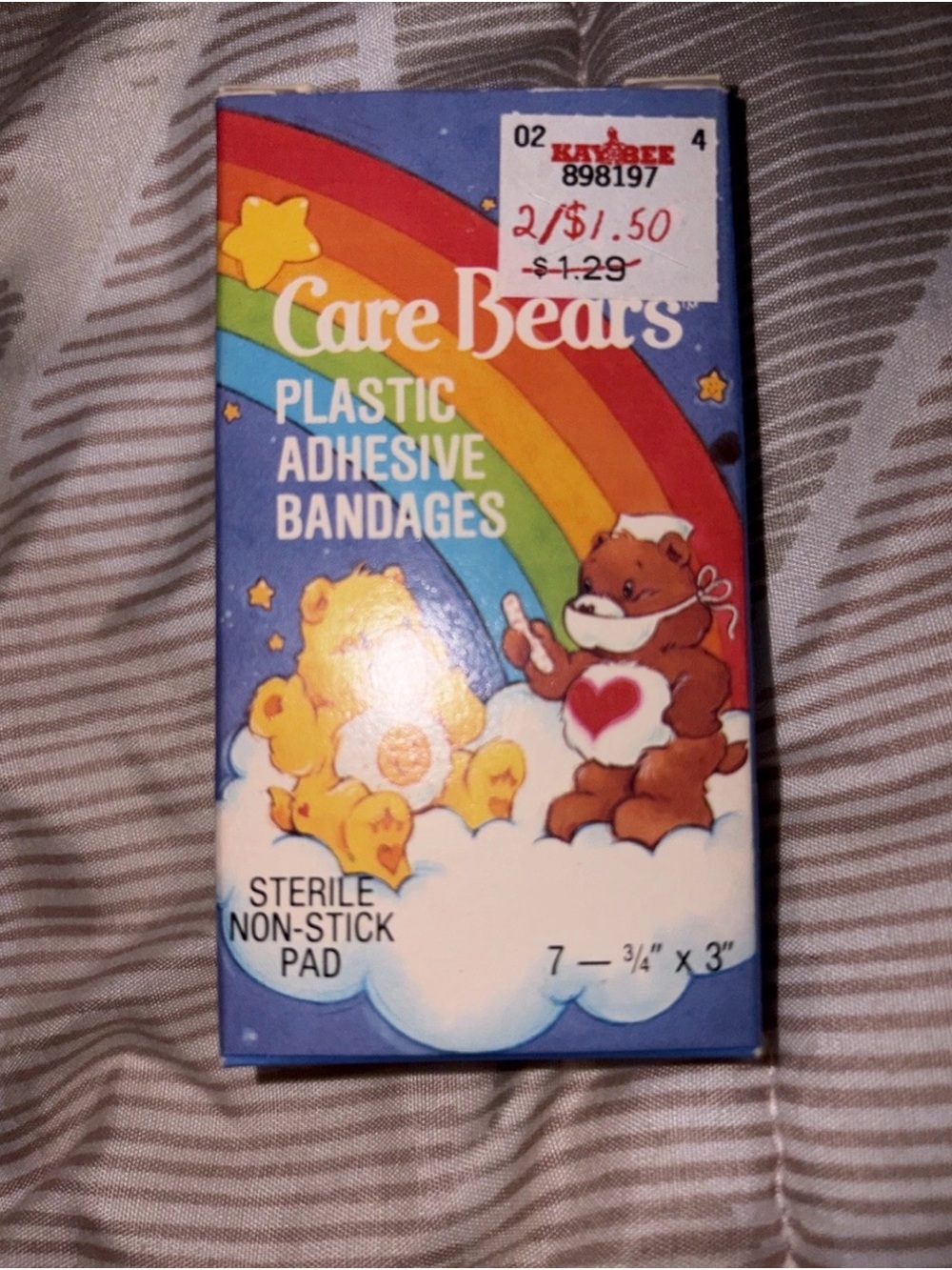 Vintage 1986 Care Bears Plastic Adhesive Bandages Brand New 7 Bandages